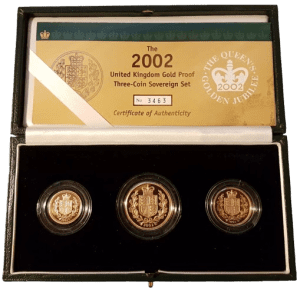 2002 proof 3-coin sovereign set